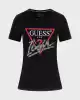 Guess Kadın Taşlı Love Logolu Siyah T-Shirt