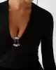 Guess Kadın Siyah Marciano Büzgülü Bluz