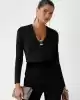 Guess Kadın Siyah Marciano Büzgülü Bluz