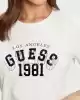 Guess Kadın Krem Martina   Bisiklet Yaka Logolu T-Shirt