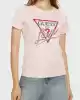 Guess Kadın Taşlı Love Logolu Pembe T-Shirt