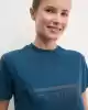 Guess Kadın Üçgen Logolu Mavi T-shirt
