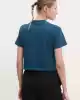 Guess Kadın Üçgen Logolu Mavi T-shirt