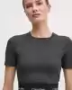 Calvin Klein Kadın Siyah Slim Fit Crop T-Shirt