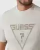 Guess Erkek Gri Üçgen Logolu Nakış İşlemeli T-Shirt