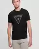 Guess Erkek Siyah Üçgen Logolu Nakış İşlemeli T-Shirt
