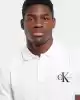 Calvin Klein Erkek Monogram Polo Yaka Beyaz T-shirt