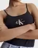 Calvin Klein Kadın Pamuklu Slim Fit Siyah İp Askılı Atlet