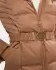 Guess Kadın 4G Logo Kemerli Kahverengi Şişme Mont