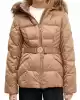 Guess Kadın Olga Kürk Yakalı Krem Mont