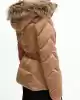 Guess Kadın Olga Kürk Yakalı Krem Mont