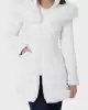 Guess Kadın Suni Kürk Kapüşonlu Beyaz Şişme Mont