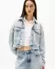 Tommy Jeans Kadın Açık Mavi Oversize Crop Denim Ceket