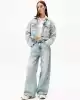 Tommy Jeans Kadın Açık Mavi Oversize Crop Denim Ceket