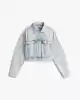 Tommy Jeans Kadın Açık Mavi Oversize Crop Denim Ceket