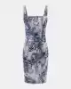 Guess Kadın Desenli Streç Denim Midi Elbise