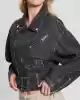 Guess Kadın Siyah Eco Sandy Denim Biker Ceket
