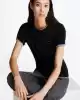 Tommy Hilfiger Kadın  Siyah Yuvarlak  Yaka  Slim T-Shirt