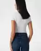 Guess Kadın Beyaz Çita Desenli Üçgen Logolu T-Shirt