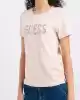 Guess Kadın Pembe Parıltılı Pullu Logolu  T-Shirt