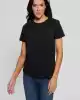 Guess Kadın Siyah Taşlı Dantel Logolu T-Shirt