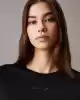 Calvin Klein Kadın Siyah Regular Fit Logolu Crop T-Shirt