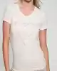 Guess Kadın Beyaz Logo Baskılı Jarse V Yaka T-Shirt
