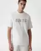 Guess Erkek Beyaz Logolu Nakış İşlemeli T-Shirt