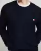 Tommy Jeans Erkek Yuvarlak Yaka İnce Siyah Kazak