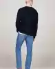 Tommy Jeans Erkek Yuvarlak Yaka İnce Siyah Kazak