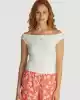 Tommy  Jeans  Kadın  Beyaz  Tekne Yaka T-shirt
