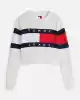 Tommy Hilfiger Kadın Renk Bloklu Bej Bayrak Kazak