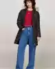 Tommy Jeans Kadın Kürk Kaplamalı Siyah Mont