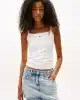 Tommy Jeans Kadın  Bisiklet Yaka Beyaz  T-Shirt
