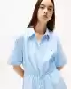 Tommy Hilfiger Kadın Çizgili Rahat Mini Gömlek Elbise