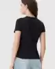 Tommy Jeans  Kadın Siyah Slim Fit T-Shirt