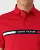 Tommy Hilfiger Erkek Kırmızı Polo Yaka Şerit Logo T-Shirt