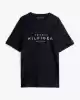 Tommy Hilfiger Erkek Lacivert Logo Yuvarlak Yaka T-Shirt