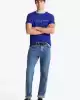 Tommy Hilfiger Erkek Mavi Slim Fit Logo Nakışlı T-Shirt