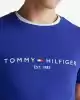 Tommy Hilfiger Erkek Mavi Slim Fit Logo Nakışlı T-Shirt