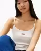 Tommy Hilfiger Kadın Kaburgalı İnce Beyaz Askılı Üst