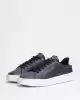 Tommy Hilfiger Erkek Lacivert Pebble Grain Court Sneaker