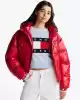 Tommy Jeans  Kadın  Kırmızı Puffer Mont