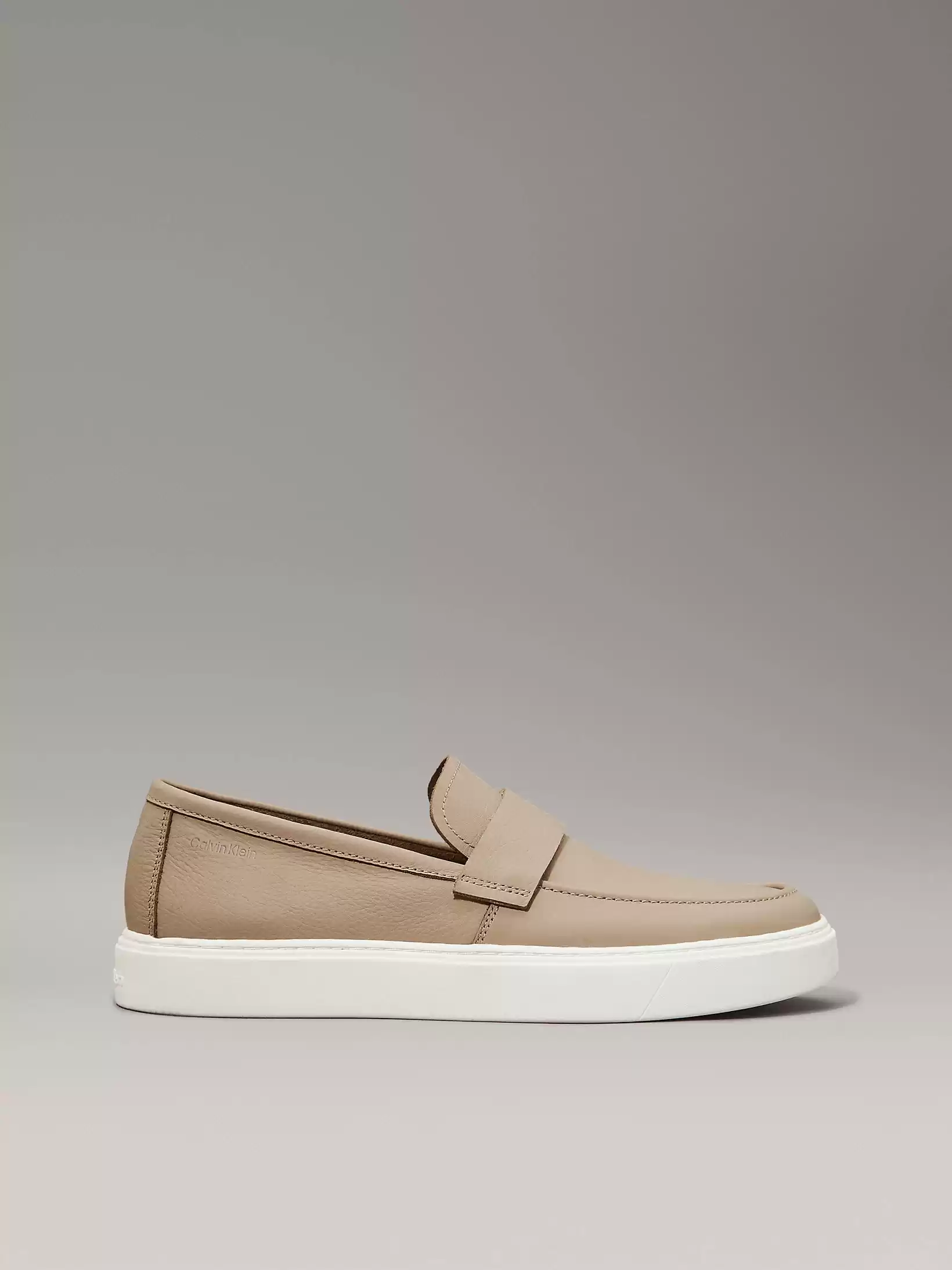 Calvin Klein Erkek   Bej  Deri Loafer