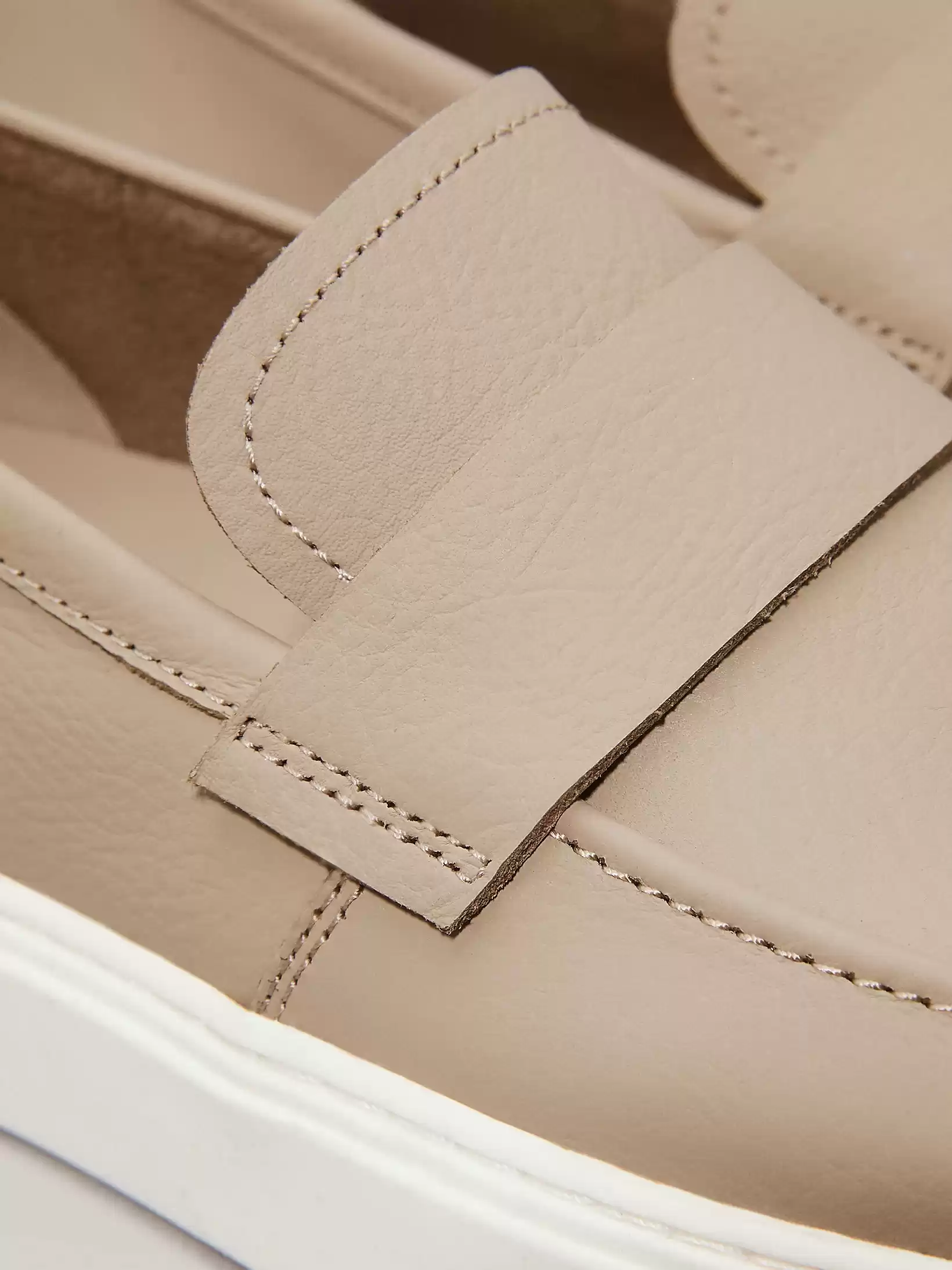 Calvin Klein Erkek   Bej  Deri Loafer