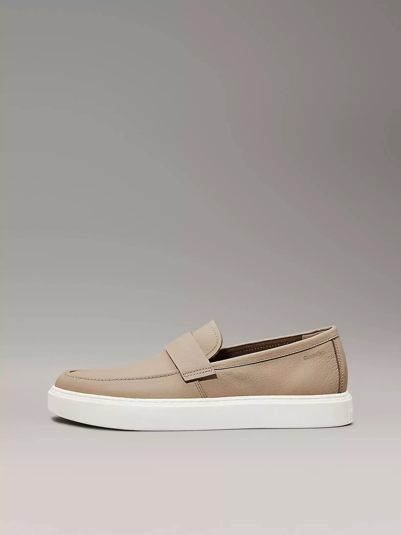Calvin Klein Erkek   Bej  Deri Loafer