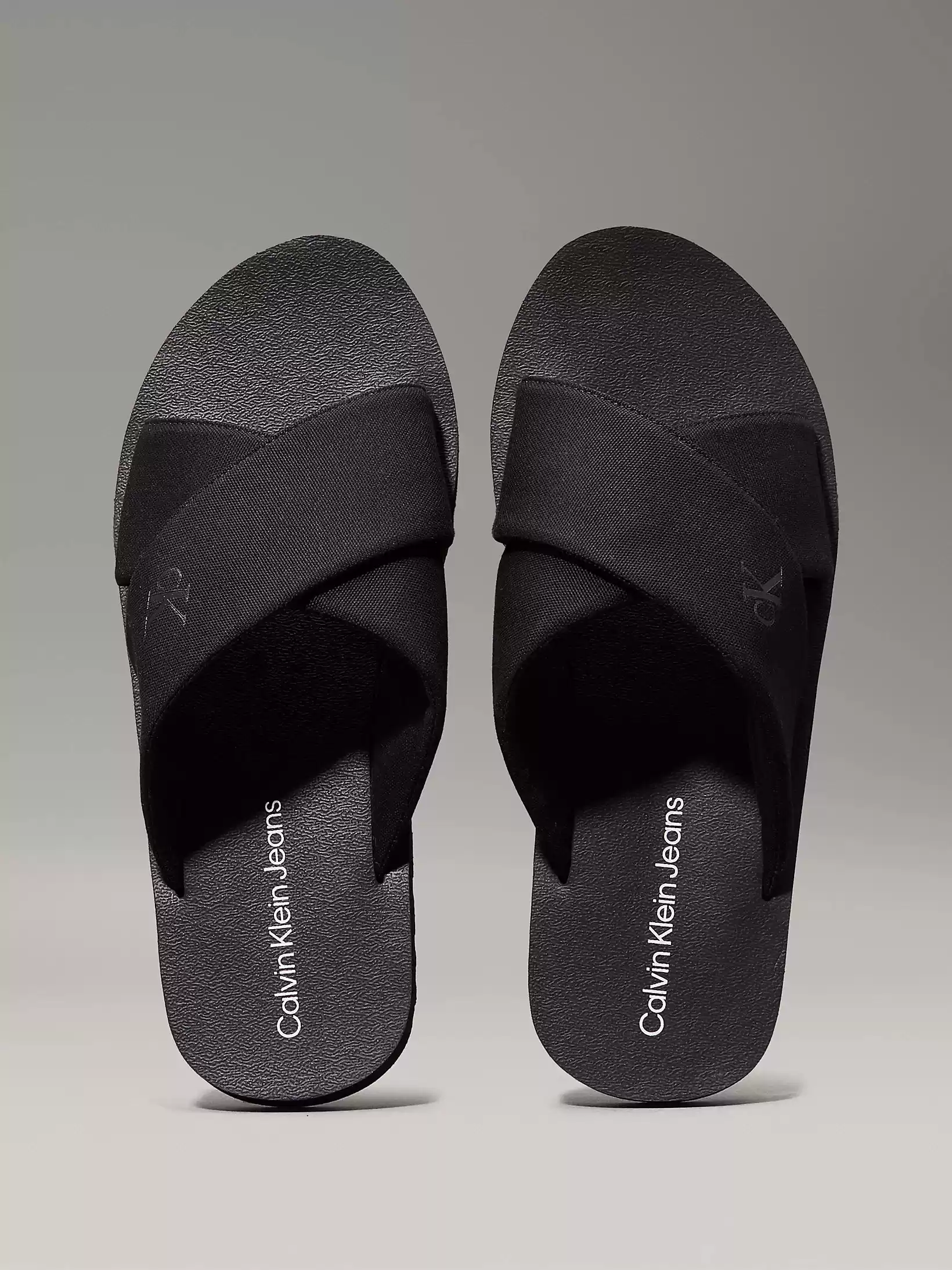 Calvin Klein Erkek Siyah  Ck Logolu Terlik