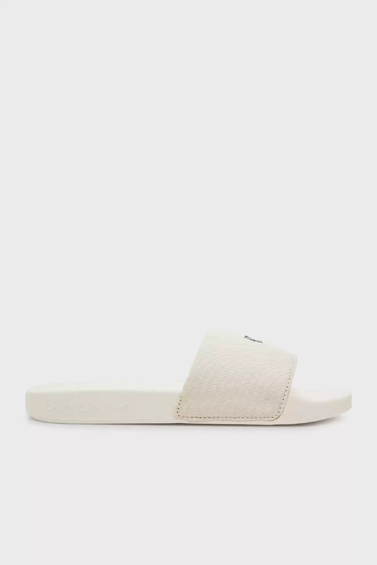 Calvin Klein Kadın Ekru  Ck Logolu Terlik