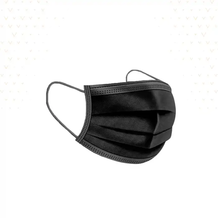 Maske 3 Katlı Meltblownlu Telli Cerrahi - Siyah 50li Kutu