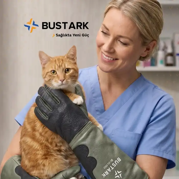 Bustark Koruma Eldiveni (Kedi Tutma Eldiveni) Dirseğe Kadar Çift - BT-55-PRO